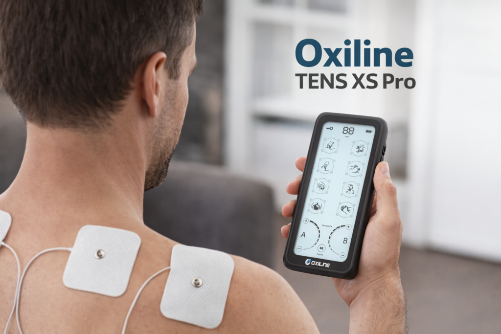 Oxiline TENS XS Pro in use. 