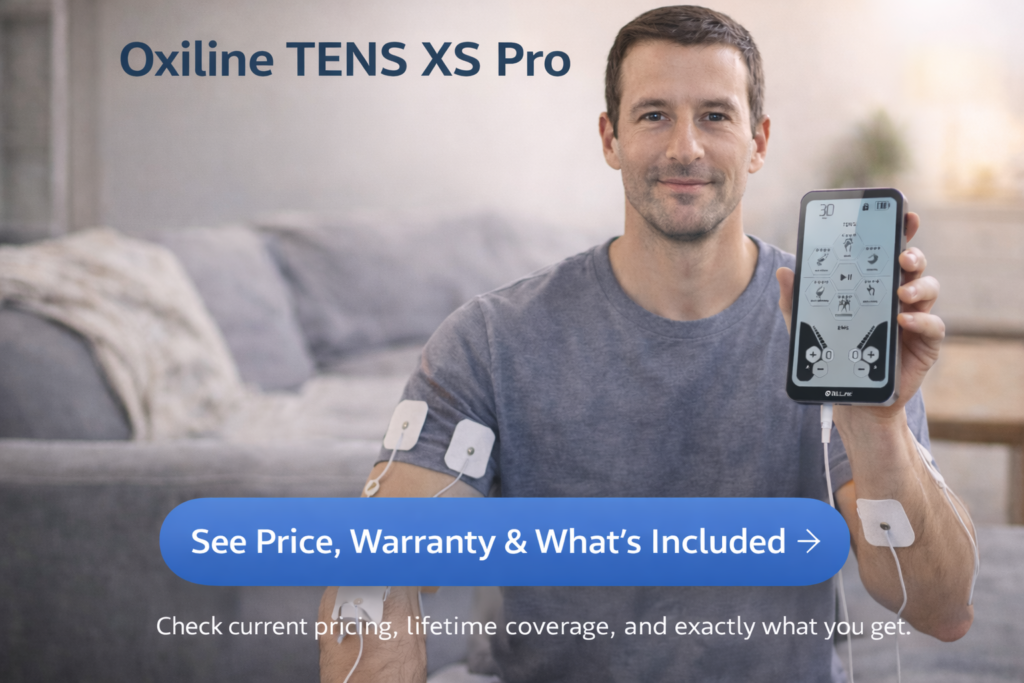See what's included with the Oxiline TENS XS Pro.