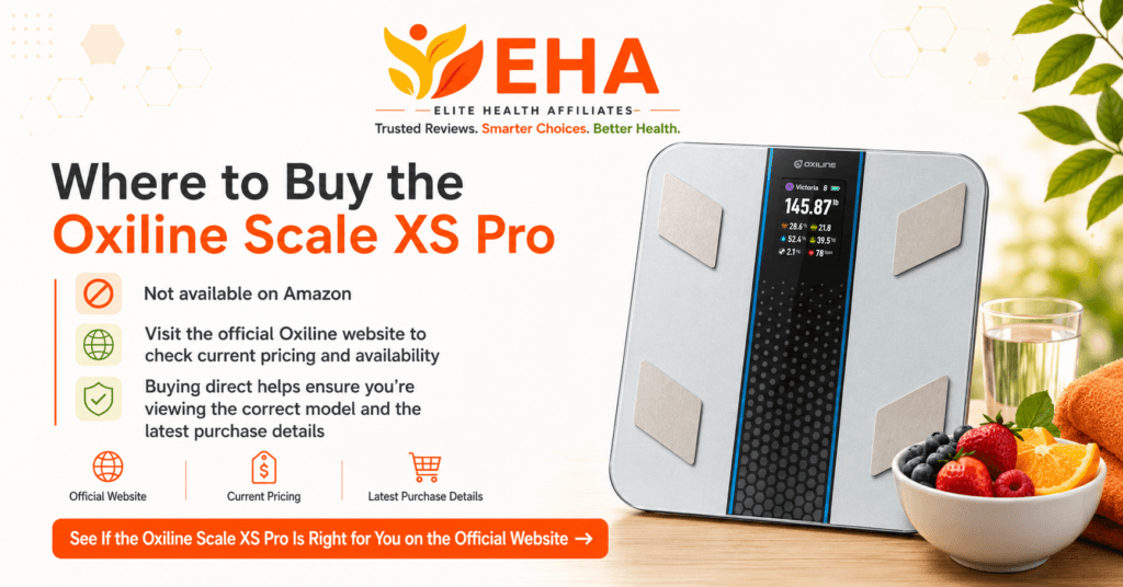 Oxiline Scale XS Pro with official website buying information, current pricing guidance, and EHA branding