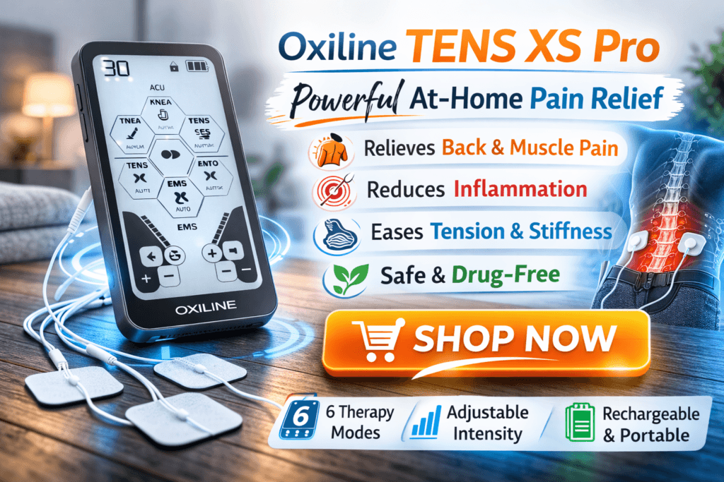 Best TENS Unit for home use click link to visit Oxiline official website.