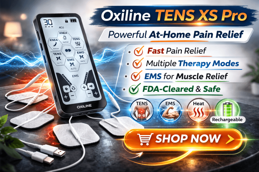 Best TENS Unit for home use click link to visit Oxiline official website.