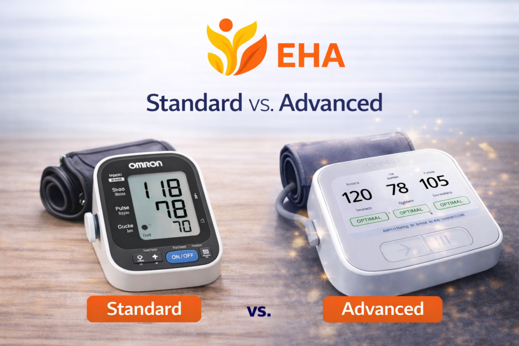 Standard vs Advanced blood pressure monitors.